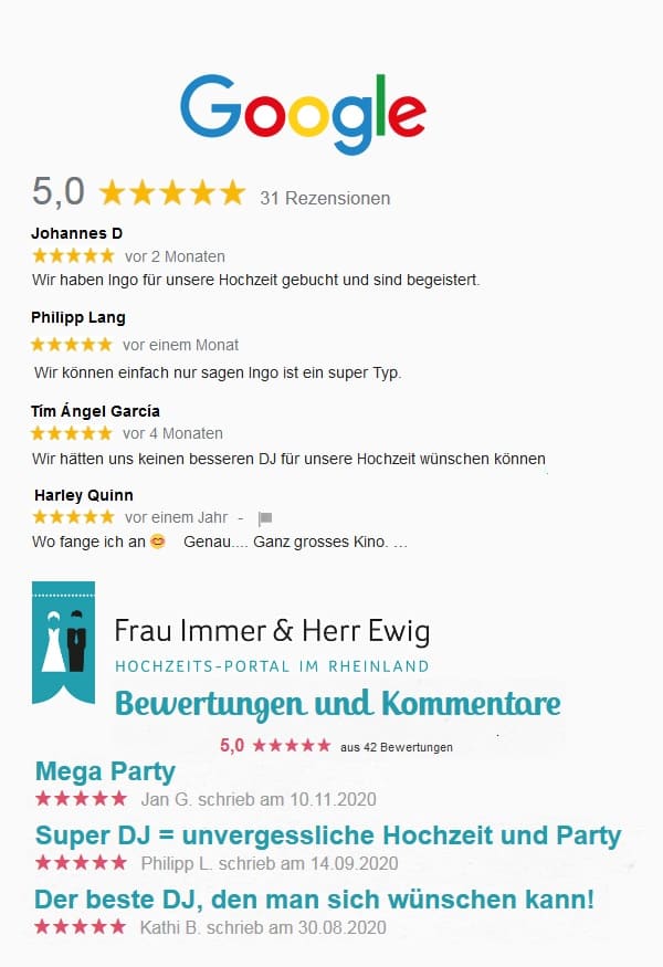 DJ Köln DJ Bonn DJ Düsseldorf beste Bewertungen